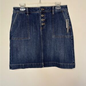 Talbots Skirt Size 6 Petite Blue Denim Pockets NWT